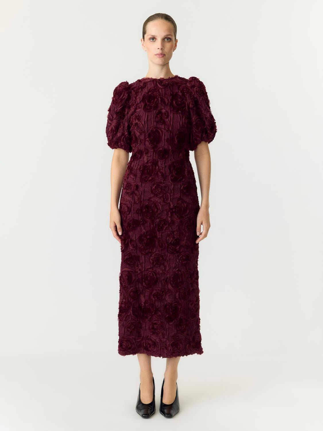 YASLINNEA Long Dress - Maroon Banner - VERO MODA & VILA Bergvik